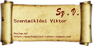 Szentmiklósi Viktor névjegykártya