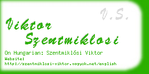 viktor szentmiklosi business card