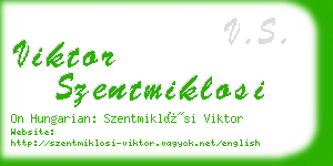 viktor szentmiklosi business card
